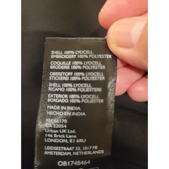 NWT By Anthropologie Wide-Leg Eyelet Crop Pants Black Embroidery Pockets Women 6 - Picture 12 of 12